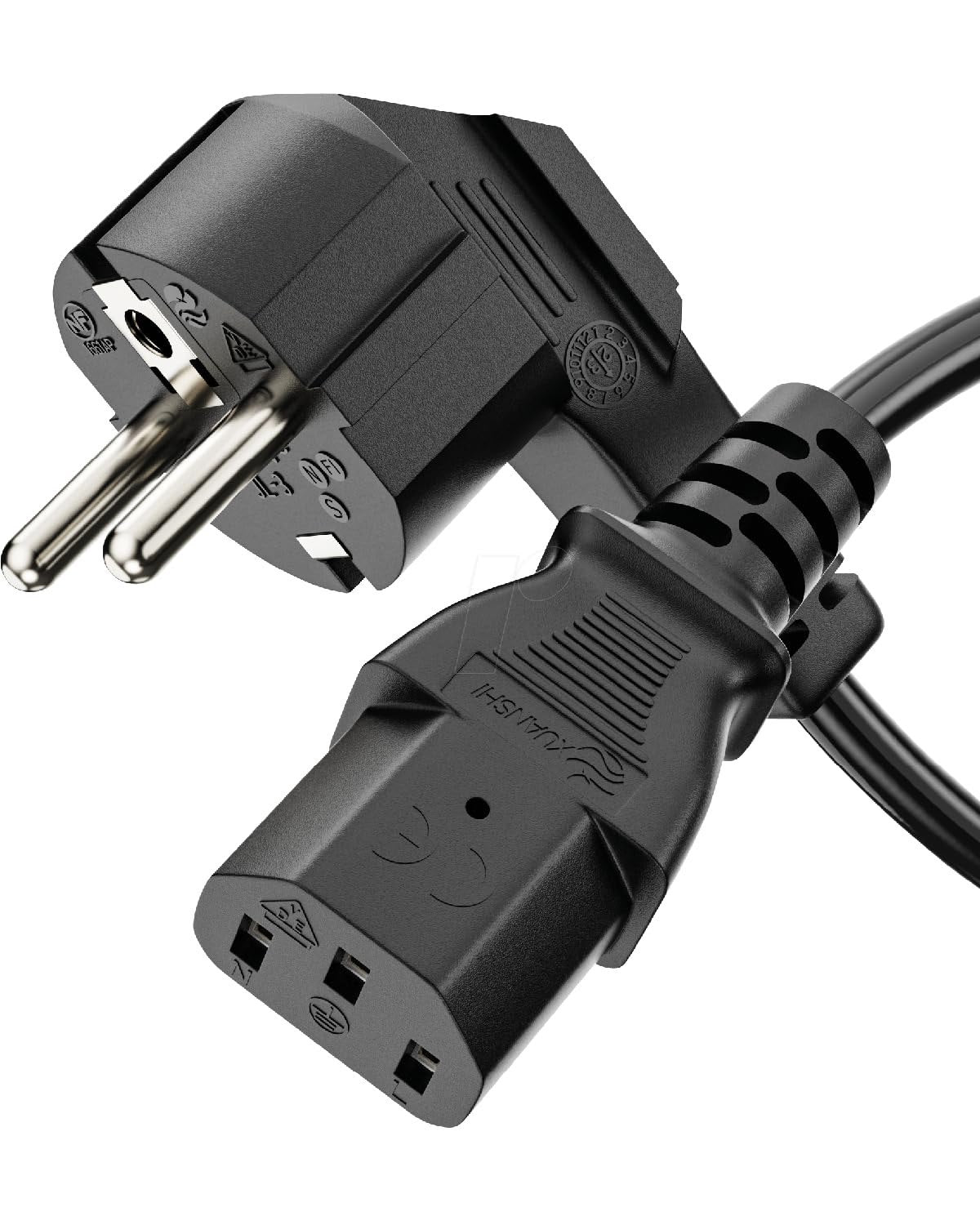 Standard power supply cable for computers and monitors